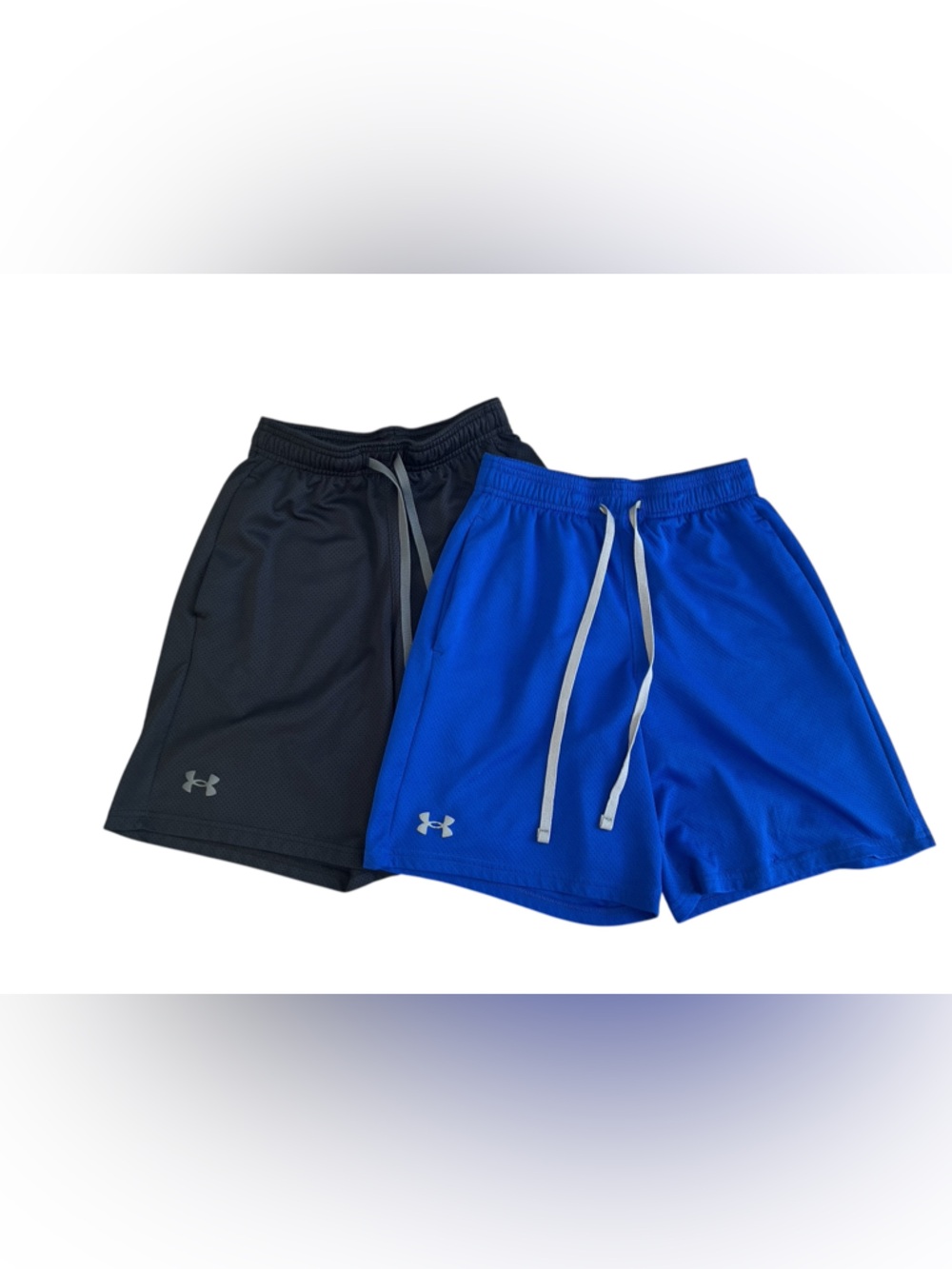 Under Armour Men’s Athletic Shorts - Black & Royal Blue Pair, Size XS